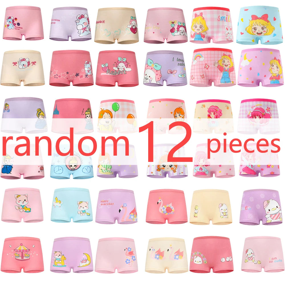 Cotton Cartoon Unicorn Print Girls Panties Set