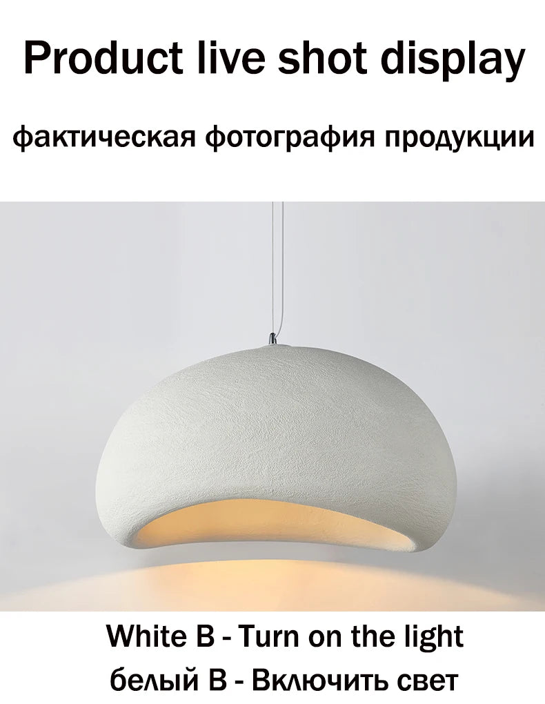 Nordic Wabi Sabi Pendant Lamp Brushed Nickel LED Chandelier