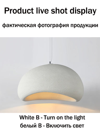Nordic Wabi Sabi Pendant Lamp Brushed Nickel LED Chandelier