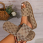 Women Summer Platform Sandals Solid Color Slippers