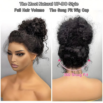 36 Inch Curly Water Wave Human Hair Wig Glueless