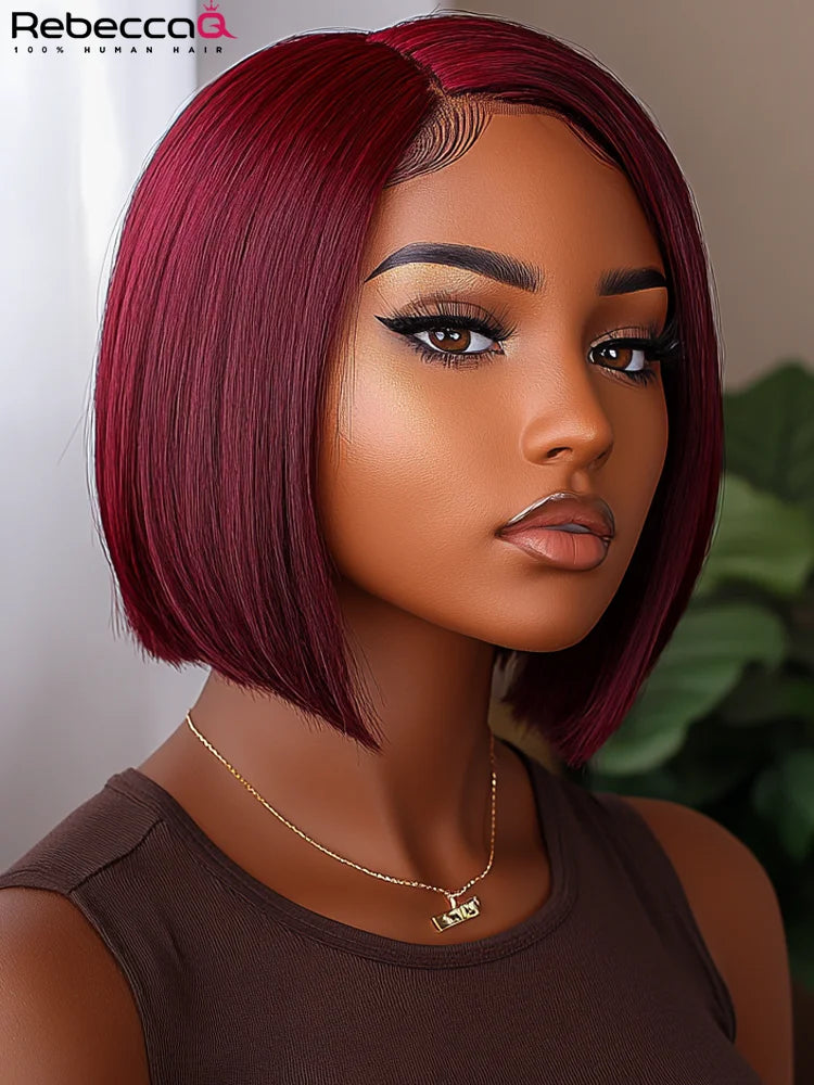 8 Inch Straight Bob Wig 100% Human Hair Natural Black