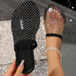 Women Summer Flat Slippers with Water Diamond