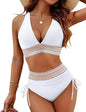 Textured Bikini Set with Wide Shoulder Belt for Women