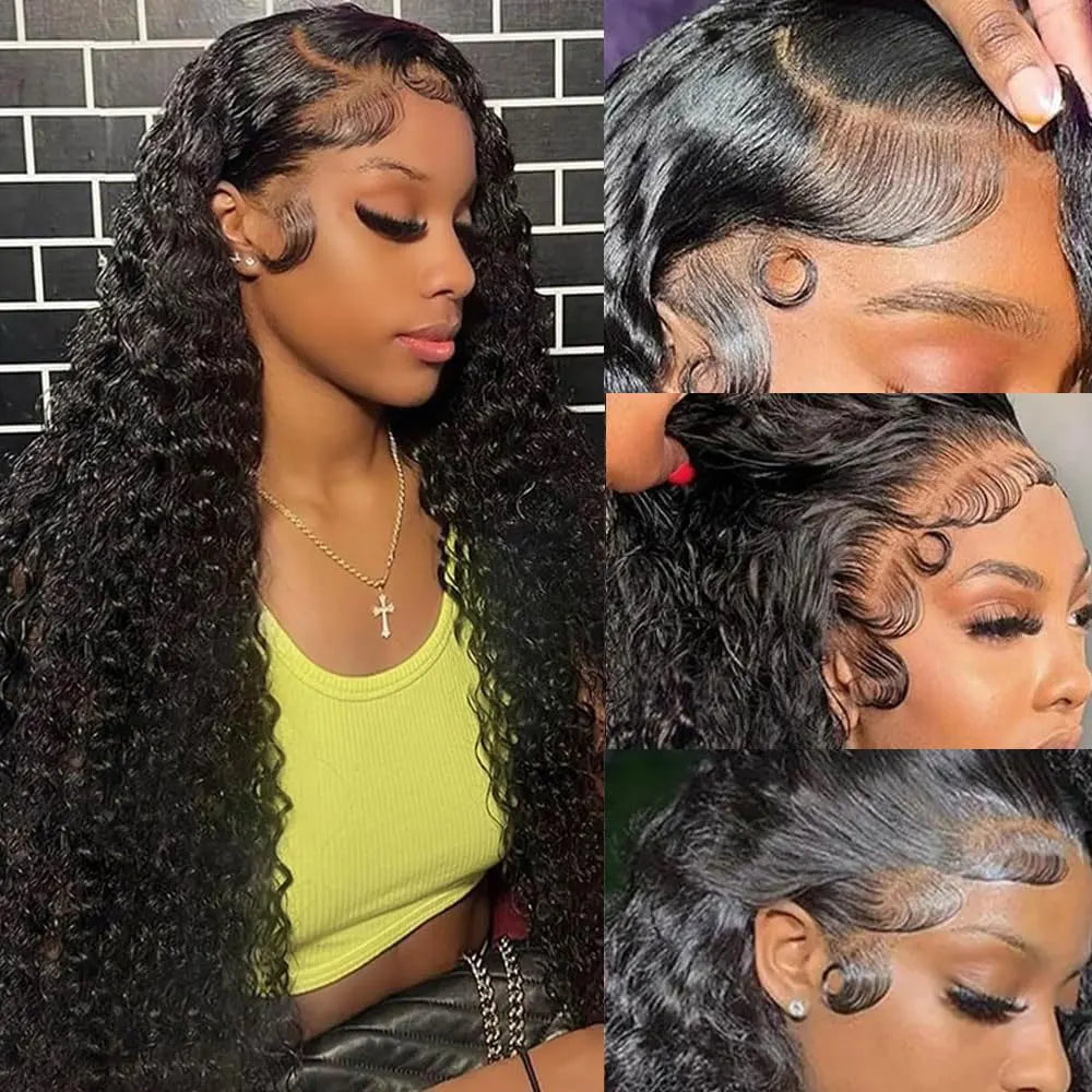 13x6 Glueless Brazilian Deep Wave Lace Frontal Wig