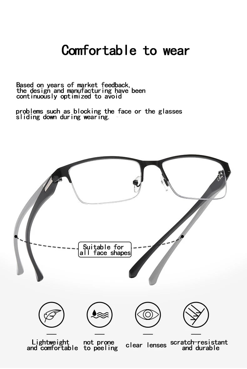 Color-Changing Half-Frame Reading Glasses in Alloy