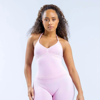 Seamless Lace-Up Bra and Shorts Yoga Set for Women