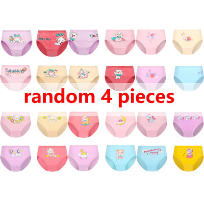 Cotton Cartoon Unicorn Print Girls Panties Set