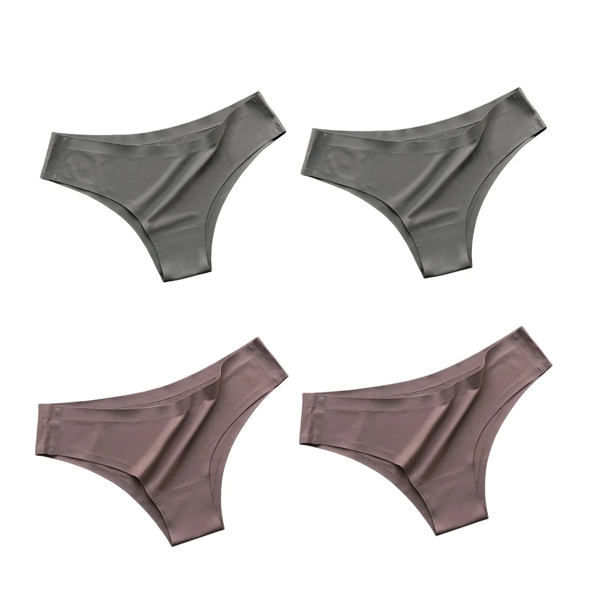 4PCS Seamless Brazilian Panties Cool Ice Silk Low Waist
