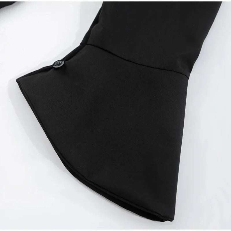 Slim Flared Sleeve Cotton Women's Shirt Tunic