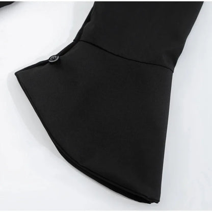 Slim Flared Sleeve Cotton Women's Shirt Tunic