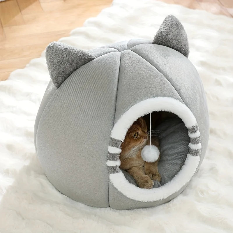 Deep Sleeping Cat Bed Cave Nest Plush Soft Mat