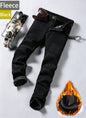 Men's Casual Straight Stretch Jeans Blue Black Denim