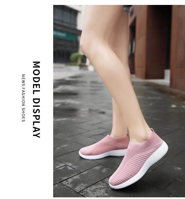 Pink Women Slip On Walking Shoes Lightweight EVA