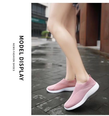 Pink Women Slip On Walking Shoes Lightweight EVA