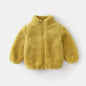 Plush Coat for Children in Solid Color
