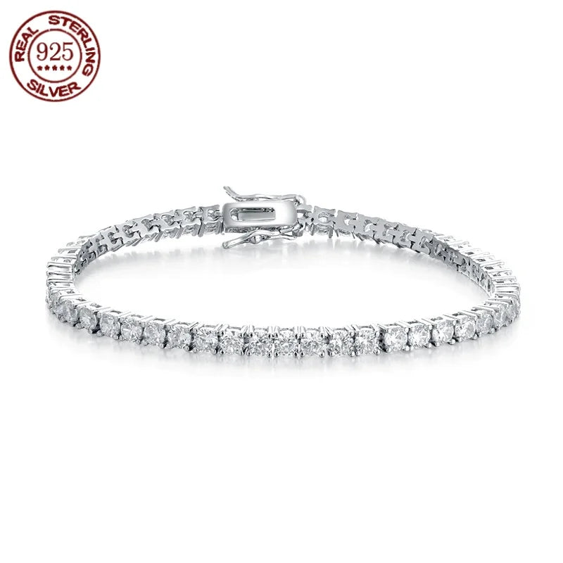 Moissanite Tennis Bracelet 925 Sterling Silver Gold Plated