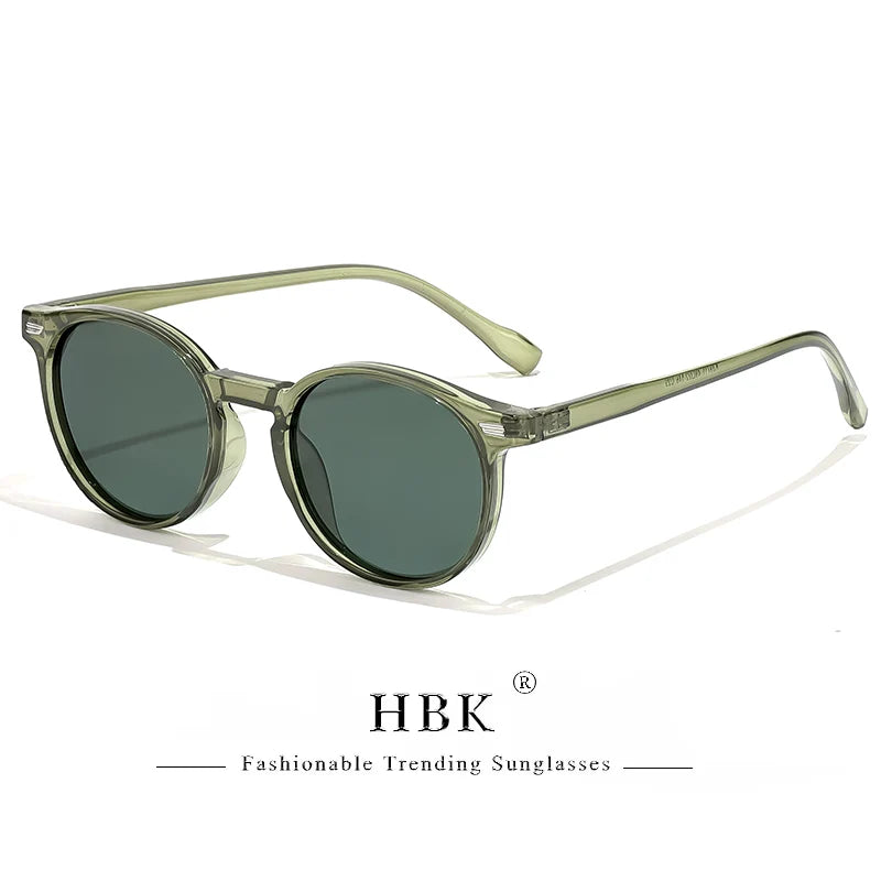 HBK Fashion Sunglasses Men Round TR90 Frame UV400