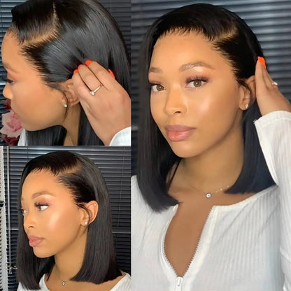 Bob Straight Lace Front Wig 16 Inch Human Hair