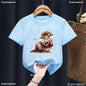 Kawaii Otter Love Printed T-Shirt for Kids