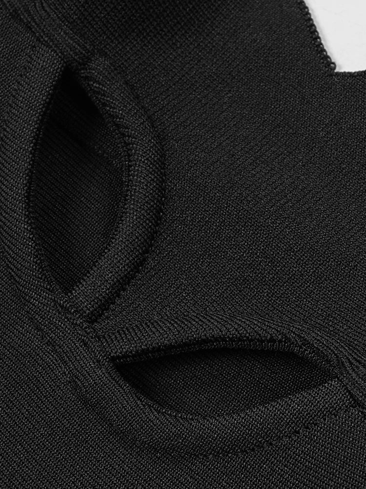 Elegant Black Halter Bodycon Dress for Women