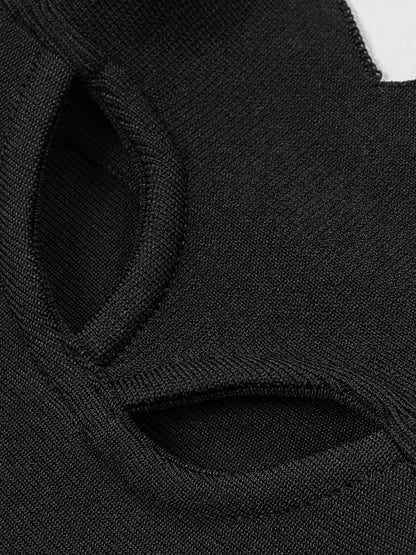 Elegant Black Halter Bodycon Dress for Women