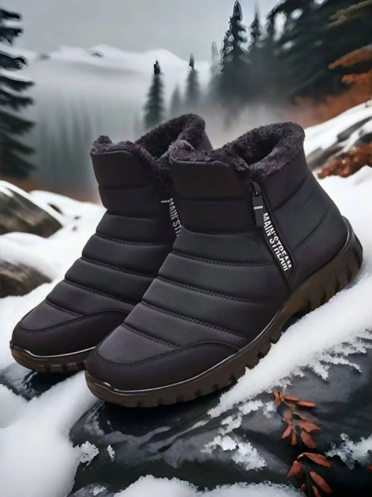 Men's Winter Zipper Snow Ankle Boots