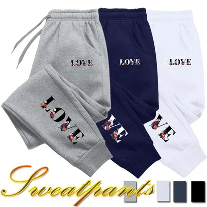 Womens LOVE Letter Print Casual Sweatpants
