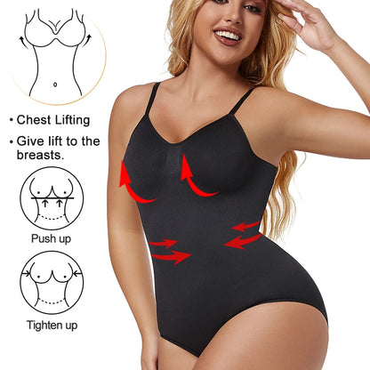 Low Back Bodysuit Shapewear for Women Black