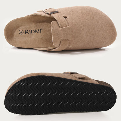 Comwarm Women's Suede Mules Slippers with Cork Insole