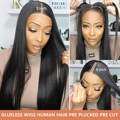 30 Inch Natural Black 360 Lace Front Human Hair Wig