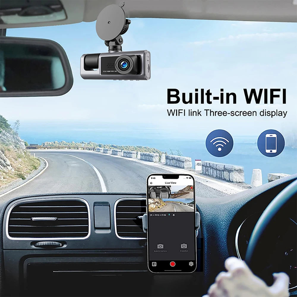 1080P WiFi Dash Cam with Front and Rear Cameras