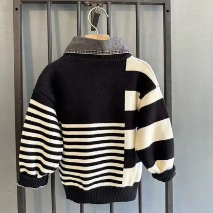Boys Pullover Sweater Thick Knitwear Cotton Polyester
