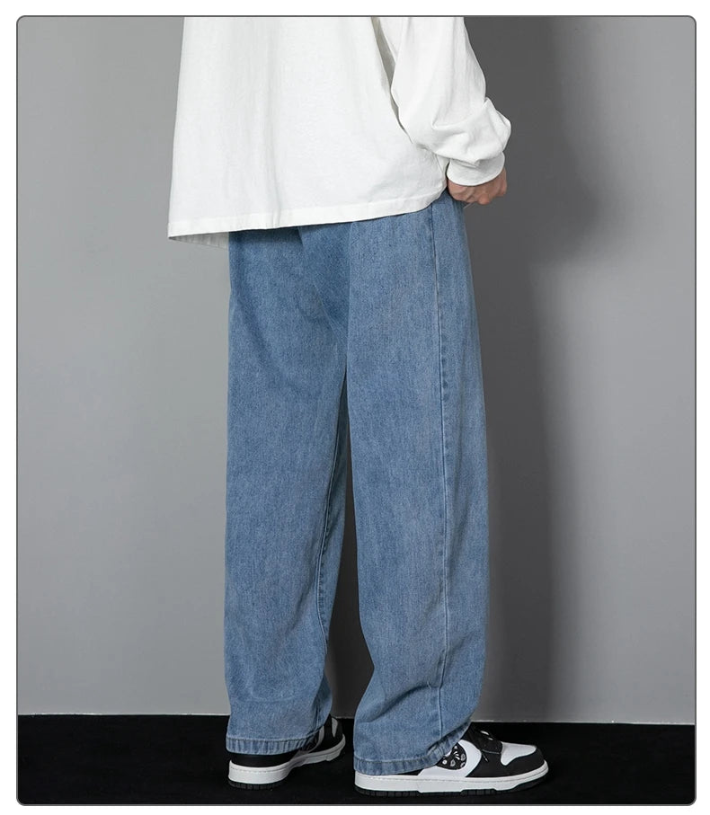 Men's Casual Straight Denim Jeans in Light Blue