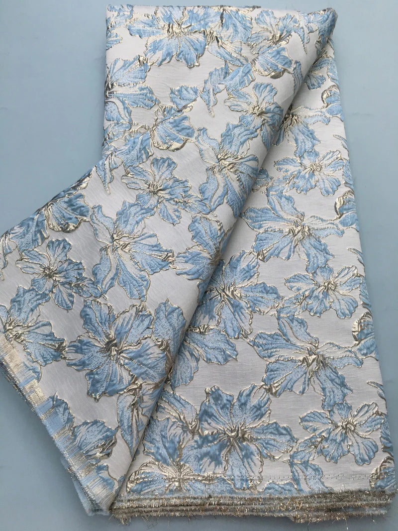 Nigerian Jacquard Brocade Lace Fabric 5 Yards