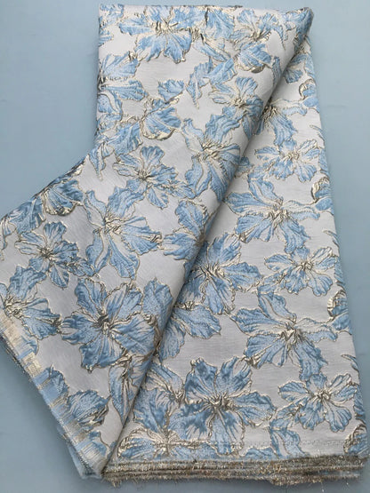 Nigerian Jacquard Brocade Lace Fabric 5 Yards