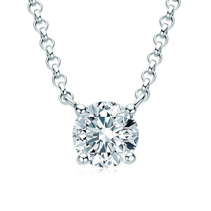 Moissanite Pendant Necklace 18K Gold Plated Women