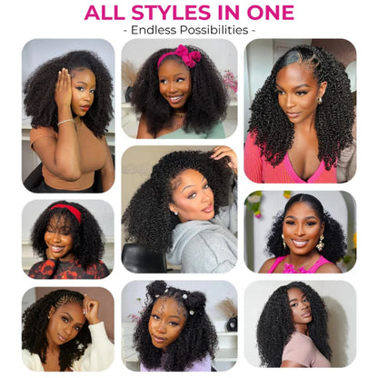 Kinky Curly Half Wig 250 Density Human Hair 26 Inch