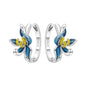 S925 Sterling Silver Iris Flower Hoop Earrings for Women