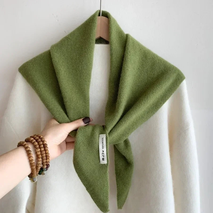 Wool Triangle Scarf for Women - Multi-functional Knitted Scarf
