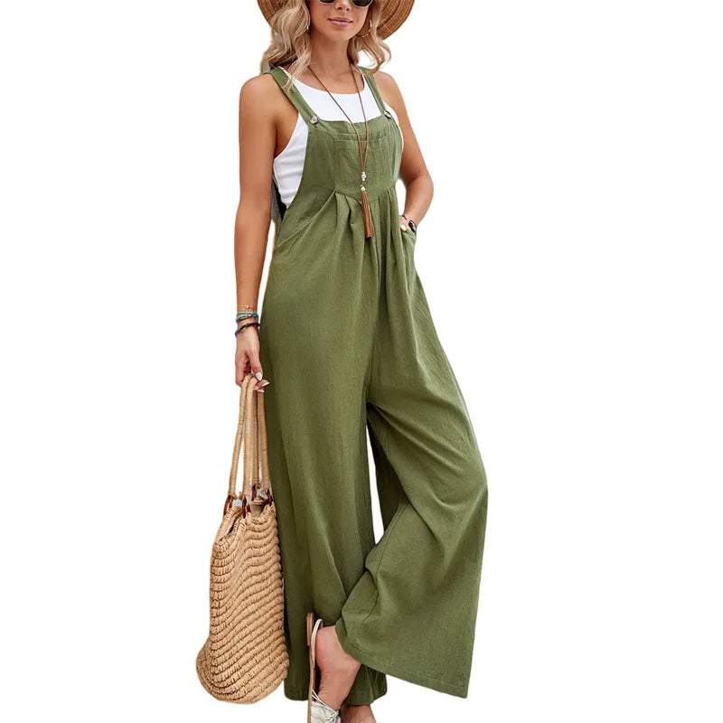 Yellow Denim Jumpsuit for Women Casual Street Wear
