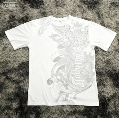 Gothic Style Oversized Cotton T-Shirt for Women