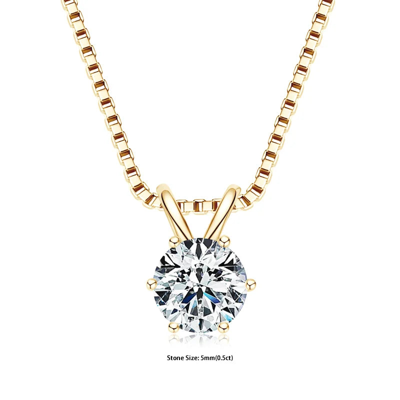 Moissanite Pendant Necklace 925 Sterling Silver Women