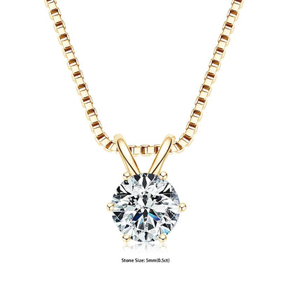 Moissanite Pendant Necklace 925 Sterling Silver Women