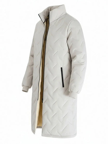 Mid-Length Quilted Padded Jacket for Men
