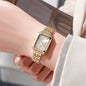 Gold Plated Ladies Quartz Watch Stainless Steel Band