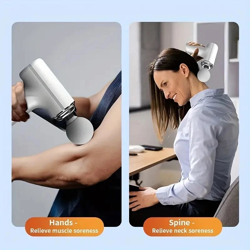 Portable Massage Gun - 4 Heads, 6 Speeds