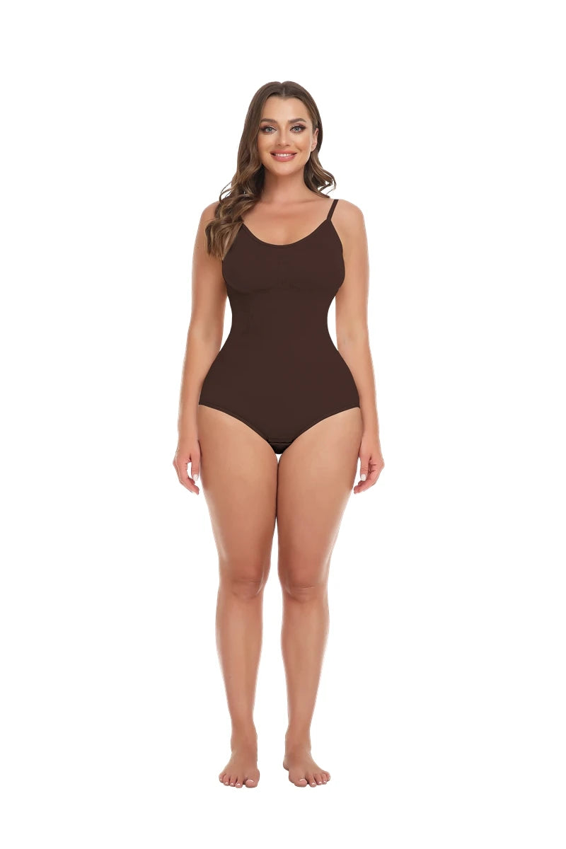 Women Seamless V-Neck Bodysuit Shapewear Red Blue