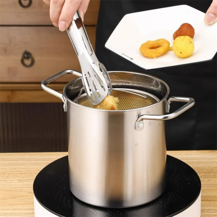 3L Stainless Steel Deep Fryer Pot with Lid and Basket