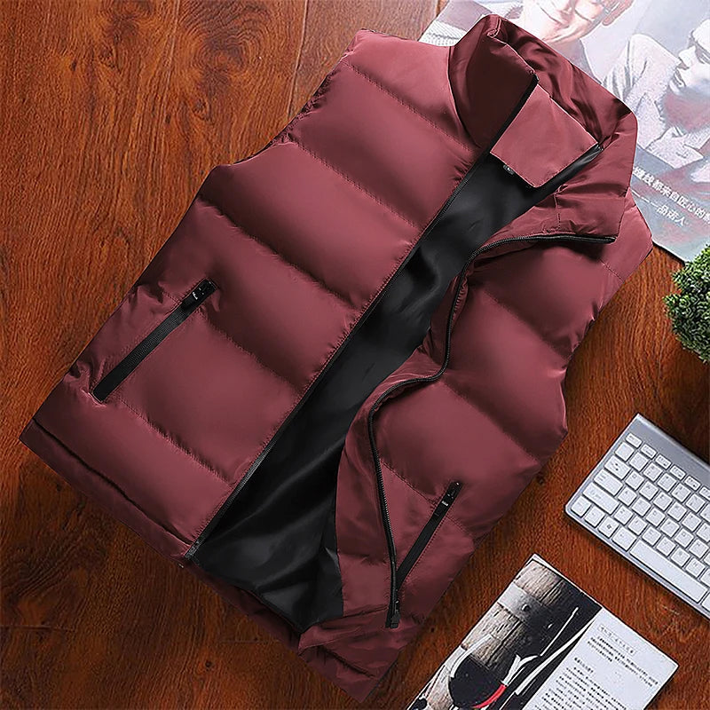 Men's Thick Windproof Sleeveless Vest Jacket